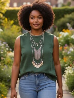 Gold Multi-Layer Tassel & Spike Necklace - Women